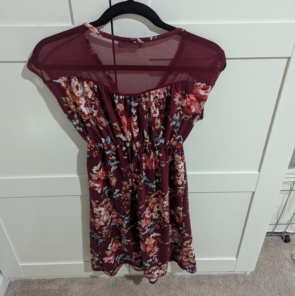 Red floral maternity dress